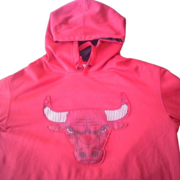 Vintage Chicago Bulls NBA Red Hoodie Y2K NBA Chicago Bulls Sweatshirt Size Med - Picture 4 of 7